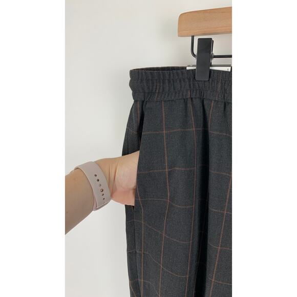 Express Mens Extra Slim Brown Plaid Luxe Comfort Soft Drawstring Dress Pant XL - Picture 5 of 9